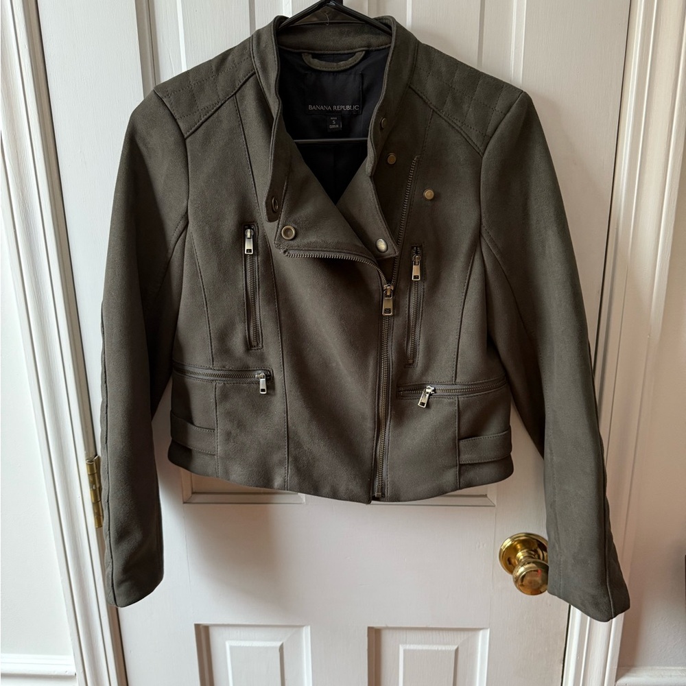 Like New Banana Republic Women's Faux Suede Biker Jacket